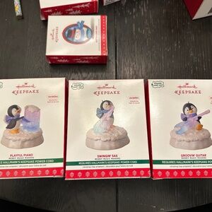 Hallmark Playful Penguins Ornaments Set of 3 - NEW